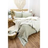 HB&Victory Müslin Yatak Örtüsü %100 Pamuk Çağla Yeşili Renk Çift Kişilik 240X230 Cm. - 240 x 230 cm