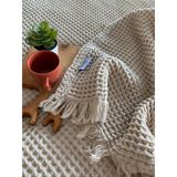 HB&Victory Waffle 4 Katlı%100 Pamuk Premium Yatak Örtüsü Vizon Renk Tek Kişilik 160x240 cm