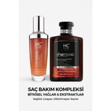 HC Care Saç Bakım Seti Dökülme Karşıtı Bitkisel Biotin ve Shea Yağı 100 ml Serum 300 ml Şampuan