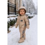 HC Kids Wear Bebek Su Geçirmez Patikli Astronot Tulum - Bej - 9 Ay