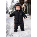 HC Kids Wear Bebek Su Geçirmez Patikli Astronot Tulum - Siyah - 12 Ay