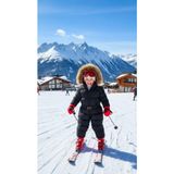HC Kids Wear Çocuk Kozmonot Kayak Tulumu - 2 - 3 Yaş - Siyah