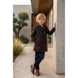 HC Kids Wear Erkek Çocuk Içi Pamuk Astarlı Su Itici Kahverengi Yağmurluk Trençkot