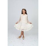 HC Kids Wear Kız Çocuk Hırkalı Krem Renk Organik Elbise - 13 - 14 Yaş