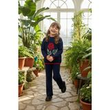HC Kids Wear Kız Çocuk Pantolonlu Triko Takım - Lacivert - 14 Yaş