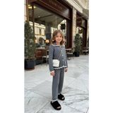 HC Kids Wear Kız Çocuk Triko Takım Gri Hırka ve Pantolon - 5 - 6 Yaş