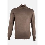 HC MEN CLASSIC Erkek Kahverengi Slim Fit Balıkçı Yaka Triko Kazak