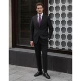 HC MEN CLASSIC Erkek Takım Elbise Comfort Fit Siyah Düz Gabardin - 6 Drop - 58