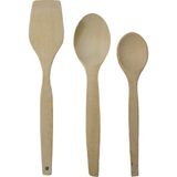 HC Shop Ahşap Kaşık ve Spatula Seti-Tahta Kaşık-Tahta Spatula Seti - Krem