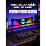 Hcc Trend Rgb LED Panel – Çok Renkli, Kumandalı, USB Bağlantılı Yazı ve Gıf Gösterimli Akıllı Lamba