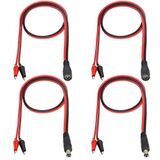 HCFeng DC Fiş Güç Adaptörü Kablosu, 12V DC Erkek/Dişi Jaktan Timsah Klipsine Güç Kablosu DC5521 (5,5 mm x 2,1 mm) CCTV Kamera ve Aydınlatma için Çift Timsah Klipsli Kablo [4 paket /50 cm]