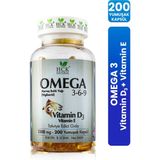 HCK NATURAL OMEGA 3-6-9 Vitamin D3 + Vitamin E Balık Yağı İçeren Takviye Edici Gıda 200 Yumuşak Kapsül