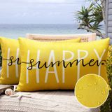 Hckot 2'li Paket Mutlu Yaz Dış Mekan Su Geçirmez Yastık Kılıfı 12x20, Sarı Hello Sunshine Veranda Mobilya Bahçe için Yastık Kılıfları