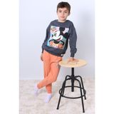 HÇM Erkek Çocuk Eşofman Takımı Mickey Mouse Baskılı Ribanalı F4 - Turuncu - 6 - 7 Yaş