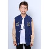 HÇM Erkek Çocuk Kolej Ceket Tshirt 2`li Takım Baskılı Çıtçıtlı C46 - 4 Yaş - Lacivert