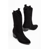 HCO SHOES Nakış Detaylı Fermuarlı Kadın Kovboy Bot Çizme