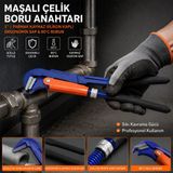 Hcs Prolıne Cr-V Maşalı Çelik Boru Anahtarı 1" Parmak 90°C Burun Silikon Kaplı Ergonomik Sap