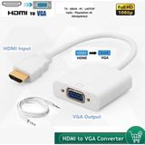 Hd 1080P Hdmı To VGA Kablosu Sesli Dönüştürücü Güç Kaynağı Hdmı Erkek VGA Kadın Dönüştürücü Adaptörü - Çok Renkli - Standart