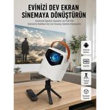 Hd Ayaklı Portatif Projeksiyon Cihazı Bluetooth Wifi Akıllı Android Işlemcili - Siyah