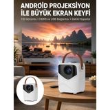 Hd Ayaklı Portatif Projeksiyon Cihazı Bluetooth Wifi Akıllı Android Işlemcili Yeni Nesil - Çok Renkli