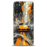 HD Baskılı Kılıf + SERAMİK TAM KAPLAYAN EKRAN KORUYUCU 101 Beyaz Çicek Desenli Samsung Galaxy A03S ile uyumlu