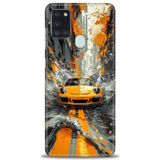 HD Baskılı Kılıf + SERAMİK TAM KAPLAYAN EKRAN KORUYUCU 101 Beyaz Çicek Desenli Samsung Galaxy A21S ile uyumlu