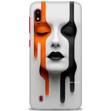 HD Baskılı Kılıf + SERAMİK TAM KAPLAYAN EKRAN KORUYUCU 143 Siyah - Gül Samsung Galaxy A10 ile uyumlu