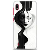 HD Baskılı Kılıf + SERAMİK TAM KAPLAYAN EKRAN KORUYUCU 144 Siyah - Gümüş Samsung Galaxy A10 ile uyumlu