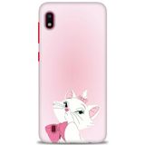 HD Baskılı Kılıf + SERAMİK TAM KAPLAYAN EKRAN KORUYUCU 211 Beyaz - Mor Samsung Galaxy A10 ile uyumlu
