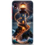 HD Baskılı Kılıf + SERAMİK TAM KAPLAYAN EKRAN KORUYUCU 232 Siyah - Beyaz Samsung Galaxy A10 ile uyumlu
