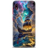 HD Baskılı Kılıf + SERAMİK TAM KAPLAYAN EKRAN KORUYUCU 233 Siyah - Beyaz - Gri Samsung Galaxy A10 ile uyumlu
