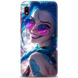 HD Baskılı Kılıf + SERAMİK TAM KAPLAYAN EKRAN KORUYUCU 274 Beyaz Karbon Samsung Galaxy A10 ile uyumlu