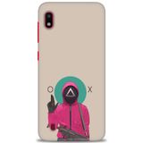 HD Baskılı Kılıf + SERAMİK TAM KAPLAYAN EKRAN KORUYUCU 286 Siyah - Fuşya Samsung Galaxy A10 ile uyumlu