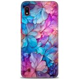 HD Baskılı Kılıf + SERAMİK TAM KAPLAYAN EKRAN KORUYUCU 325 Beyaz Çicek Desenli Samsung Galaxy A10 ile uyumlu