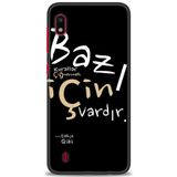 HD Baskılı Kılıf + SERAMİK TAM KAPLAYAN EKRAN KORUYUCU 394 Beyaz - Fuşya Samsung Galaxy A10 ile uyumlu