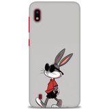 HD Baskılı Kılıf + SERAMİK TAM KAPLAYAN EKRAN KORUYUCU 403 Beyaz - Lacivert Samsung Galaxy A10 ile uyumlu