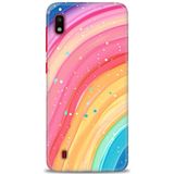 HD Baskılı Kılıf + SERAMİK TAM KAPLAYAN EKRAN KORUYUCU 415 Beyaz - Turuncu Samsung Galaxy A10 ile uyumlu