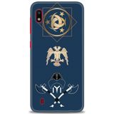 HD Baskılı Kılıf + SERAMİK TAM KAPLAYAN EKRAN KORUYUCU 463 Beyaz - Turkuaz - Fuşya Samsung Galaxy A10 ile uyumlu