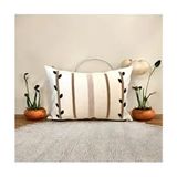 Hd Home Collection HD HOME COLLECTİON Bohem Tasarım Keten Punch Kırlent Kılıfı Bej Renk 35*50 cm Dal Desenli - 35 x 50 cm