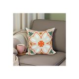 HD HOME COLLECTİON Keten Kumaş Geometrik Seri Oranj Detay Punch Kırlent Kılıfı 43*43 cm