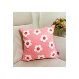 HD HOME COLLECTİON Keten Kumaş Papatya Desen Punch Kırlent Kılıfı (PANÇ) 43*43 cm