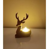 HD Marketim Geyik Mumluk Noel Yılbaşı Süsü Dekoratif Biblo Tealight Mumluk Mum Dahildir