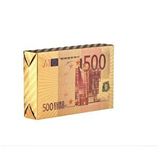 HD Marketim İskambil Kağıdı Euro Baskılı Altın Renk Plastik Parlak Su Geçirmez Poker Oyun Kartı