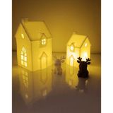 HD Marketim Kış Evleri Mini Geyik Mumluk Noel Yılbaşı Süsü Dekoratif Biblo Tealight Mumluk Seti Mumlar Dahildir