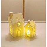 HD Marketim Kış Evleri Mumluk Noel Yılbaşı Süsü Dekoratif Biblo Tealight Ev Mumluk Seti Mumlar Dahildir