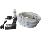 Hd Uydu Alıcı ve 20 mt Rg6/u6 Anten Kablosu, Hdmı, Full Hd, 1 Li Lnb Set - Ahşap
