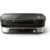 HD6212/90 5000 Serisi Elektrikli Izgara | 2400W Güç, Dumanlı Lezzet, Smoker Özellikli - Siyah