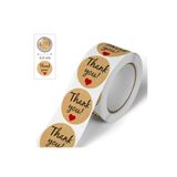 hdcw 500 ADET 2.5cm RULO YAPIŞKANLI KRAFT KAĞIT TEŞEKKÜRLER "THANK YOU" STICKER ETİKET HEDİYE PAKETLEME