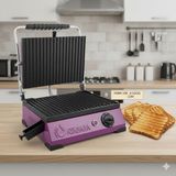 HDF Atababa 8 Dilim Döküm Plaka Ev Tipi Tost Makinesi - Büfe Tipi 220V - Mor