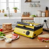 HDF Atababa 8 Dilim Döküm Plaka Ev Tipi Tost Makinesi - Büfe Tipi 220V - Sarı